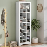 Vinsetto Contemporary Shoe Cabinet with 30 Cubby Compartments, Free Standing Tall Storage Cabinet for Hallway or Bedroom, White(m-4)