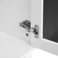 Vinsetto Side Cabinet with Adjustable Shelves, 4-Door Mirror Hollow-Carved TV Stand for TVs Up to 70", Multi-functional Console Table with Storage, White(m-10)