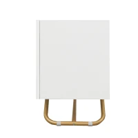 Vinsetto Sleek Design TV Stand with Fluted Glass, Faux Marble Top, Gold Frame Base, Fits TVs Up to 70", 63.5" L x 12.5" W x 19" H, White(m-11)