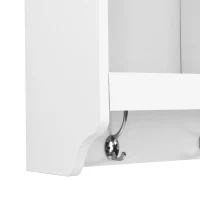 Shoe Cabinet Storage with Shelves and 4 Hooks, Elegant Hall Tree with Wall Mounted Coat Rack, Entryway Organizer for Hallway, Mudroom, White(m-10)