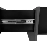 Coffee Table with 4 Hidden Storage Compartments, Extendable Sliding Tabletop, UV High-Gloss Design, 31.5"x31.5", Black(m-11)