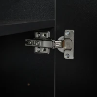 Storage Shoe Cabinet with 5 Metal Legs, Gold Lines Doors, Minimalist Sideboard Cabinet, Modern TV Stand, 63" L x 15" W x 31.5" H, Black(m-9)