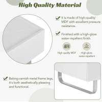 Vinsetto Multi-functional Coffee Table with Lifted Tabletop, Contemporary Design, Metal Frame Legs, High-gloss Surface, 45" L x 26.5" W x 14" H, White(m-8)