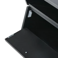 Vinsetto Glass-Top Coffee Table with Open Shelves and Cabinets, Geometric Style, 2-Tier Center Table for Living Room, 45" L x 22" W x 15" H, Black(m-11)