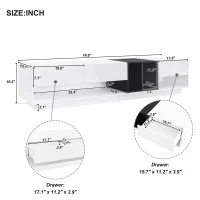 Vinsetto Functional TV Stand with Open and Hidden Storage, Sleek and Stylish TV Stand, Two-Tone Media Console for TVs Up to 80", White(m-3)
