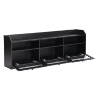 Vinsetto Sleek & Modern TV Stand with Acrylic Board Door, Media Console for TVs Up to 65", Ample Storage Space, 63" L x 12" W x 21.5" H, Black(m-11)