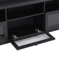 Vinsetto Sleek & Modern TV Stand with Acrylic Board Door, Media Console for TVs Up to 65", Ample Storage Space, 63" L x 12" W x 21.5" H, Black(m-9)