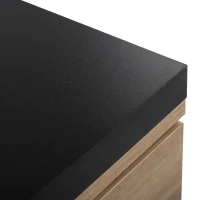 Vinsetto Extendable Coffee Table with 2 Storage Drawers, Dual-tone Wood Center Table with Sliding Tabletop, Multi-functional Hidden Storage, Black(m-10)