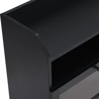 Vinsetto Modern Multifunctional TV Stand Set for TVs Up to 65" with Acrylic Board Door, Tall Cabinets, Chic Elegant Entertainment Wall Unit, Black(m-12)