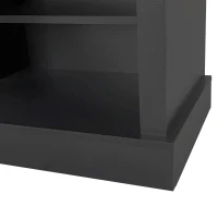 47.5'' Wide Hall Tree with Shoe Storage, 3 Hanging Hooks, Adjustable Shelves, and Multi-Functional Design, 47.5" L x 16" W x 75.5" H, Black(m-11)