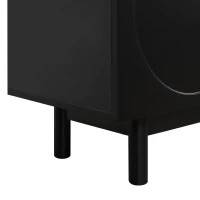 Vinsetto Graceful TV Stand with Arch Cabinets for TVs Up to 78", Minimalist Entertainment Center with Solid Wood Legs and Adjustable Shelves, Black(m-10)