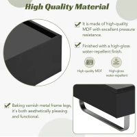 Vinsetto Multi-functional Coffee Table with Lifted Tabletop, Contemporary Design, Metal Frame Legs, High-gloss Surface, 45" L x 26.5" W x 14" H, Black(m-8)