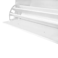 Vinsetto 27.5''W Narrow Hall Tree with Flip Drawer, Multi-functional Coat Rack with 4 Hanging Hooks & Adjustable Shoe Storage Cabinet for Hallway, White(m-12)