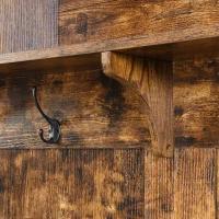 Vinsetto Modern Hall Tree with Storage Cabinet, 2 Large Drawers, Mudroom Bench with 5 Coat Hooks, 59" L x 16" W x 80.5" H, Rustic Brown(m-10)