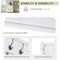 Vinsetto Multifunctional Hall Tree with Storage Bench, Hallway Shoe Cabinet with Shelves, Mudroom Coat Storage with Hanging Hooks for Entryways, White(m-8)