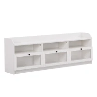 Vinsetto Sleek & Modern TV Stand with Acrylic Board Door, Media Console for TVs Up to 65", Ample Storage Space, 63" L x 12" W x 21.5" H, White(m-13)