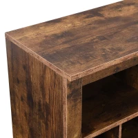 Modern Shoe Cabinet with 24 Cubbies, Versatile Sideboard, Sleek Design, Particle Board, 45.5" L x 13" W x 35" H, Rustic Brown(m-9)