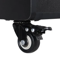 Mobile Multi-Layer Storage End Table with Lockable Wheels, Cream Style Side Table, 12" Narrow Nightstand, 31.5" L x 12" W x 21.5" H, Black(m-9)