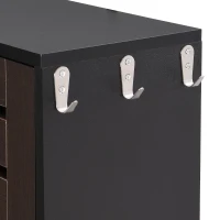 Minimalist Slim Shoe Cabinet with Hanging Hooks, 3 Flip Drawers, Adjustable Shelves, and Large Storage Capacity, 31.5" L x 9.5" W x 48" H, Black(m-9)