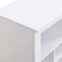 Sleek Design 24-Cubby Shoe Cabinet, Modern Shoe Cabinet with Curved Base, Versatile Sideboard, 45.5" L x 13" W x 35" H, White(m-9)