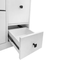 Vinsetto Versatile Shoe Cabinet with 3 Flip Drawers, Pull-Down Seat, and Adjustable Shelves, 47" L x 9.5" W x 47.5" H, White(m-9)