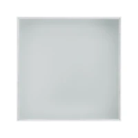 Square High Glossy Coffee Table with 16-Color LED Strip Lights, 0.2'' Glass Top, Modern Center Table for Living Room, 27.5" L x 27.5" W x 14" H, White(m-11)