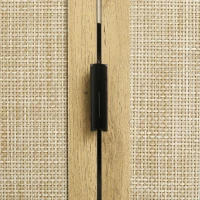 Vinsetto Elegant Rattan TV Stand for TVs up to 65", Boho Style Media Console with Adjustable Shelves and Cable Management, Brown(m-12)