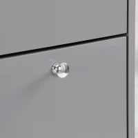 Vinsetto Narrow Design Shoe Cabinet with 3 Flip Drawers, Wood Grain Top, Adjustable Shelves, and Hooks, 31.5" L x 9.5" W x 48" H, Grey(m-10)