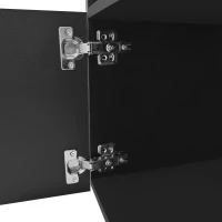 Vinsetto Unique Design TV Stand with 2 Glass Shelves, Ample Storage Space, LED Color Changing Lights, Fits TVs Up to 105", 94.5" L x 16" W x 17.5" H, Black(m-11)