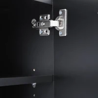 Modern TV Stand for TVs Up to 70'' with 2 Tempered Glass Shelves, LED Lights, High Gloss Entertainment Center, 61" L x 17" W x 19" H, Black(m-10)