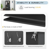 Vinsetto Multifunctional Hall Tree with Storage Bench, Hallway Shoe Cabinet with Shelves, Mudroom Coat Storage with Hanging Hooks for Entryways, Black(m-8)