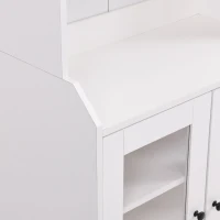 Elegant Tall Cabinet with Acrylic Door, Adjustable Shelves, and Graceful Curves, 27.5" L x 14.5" W x 78.5" H, White(m-9)