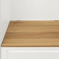 Hall Tree with Flip-Up Bench, Adjustable Shelves, and Hanging Hooks for Entryways, 36" L x 15.5" W x 70.5" H, White(m-11)