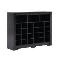 Modern 24-Cubby Shoe Cabinet, Sleek Design with Curved Base, Versatile Sideboard for Hallway, Bedroom, Living Room, Black(m-12)