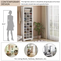 Vinsetto Contemporary Shoe Cabinet with 30 Cubby Compartments, Free Standing Tall Storage Cabinet for Hallway or Bedroom, White(m-5)