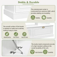 Vinsetto Modern Large Wall Unit Entertainment Center with Bookshelves for TVs Up to 78", 4-in-1 TV Stand with Cabinets, Open Shelves, White(m-8)