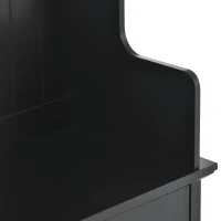 Vinsetto Vintage Style Hallway Coat Rack with 5 Metal Hooks and 2 Large Drawers, 38.5" Wide Entryway Bench with Metal Handles, MDF Veneer, Black(m-10)