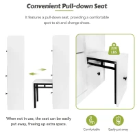 Vinsetto Versatile Shoe Cabinet with 3 Flip Drawers, Pull-Down Seat, and Adjustable Shelves, 47" L x 9.5" W x 47.5" H, White(m-7)
