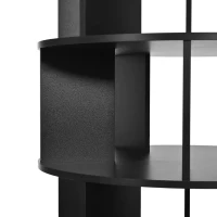 360° Spinning Shoe Cabinet with 5 Grids Per Layer, Adjustable 7-Tier Rotating Shoe Rack Tower, for Living Room, 23.5" L x 23.5" W x 65" H, Black(m-10)