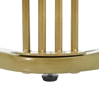 Nesting Coffee Table Set of 2 with Drawer, Brown Tempered Glass and High Gloss Marble Grain Tabletop, 24" W x 24" D x 16.5" H, Black+Gold(m-11)