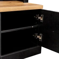 Farmhouse 4-in-1 Hall Tree with Bench and Adjustable Shelves, Multifunctional Storage Coat Rack with Hooks, 55" L x 16.5" W x 73.5" H, Black(m-10)