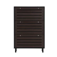 Minimalist Slim Shoe Cabinet with Hanging Hooks, 3 Flip Drawers, Adjustable Shelves, and Large Storage Capacity, 31.5" L x 9.5" W x 48" H, Black(m-13)