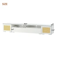 Vinsetto Modern TV Stand Fits TVs Up to 90" with Push to Open Doors, LED Lights, Rattan Style Entertainment Center, 82.5" L x 15.5" W x 14" H, White(m-3)
