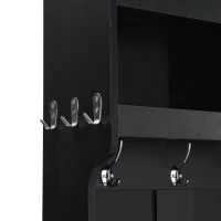 Vinsetto 4-in-1 Wide Storage Hall Tree with Bench and Shoe Cubbies, Multi-functional Entryway Coat Rack, 82.5" L x 15.5" W x 78.5" H, Black(m-11)