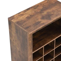 Contemporary Shoe Cabinet with 30 Cubbies, Free Standing Tall Storage Cabinet for Hallway or Bedroom, 24.5" L x 13" W x 74" H, Rustic Brown(m-9)