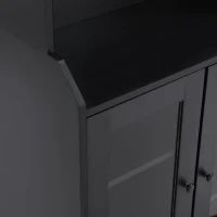 Vinsetto Elegant Tall Cabinet with Acrylic Door, Adjustable Shelves, and Graceful Curves, 27.5" L x 14.5" W x 78.5" H, Black(m-9)