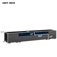 Vinsetto 82.5" Minimalist TV Stand for 90+" TV with Color Changing LED Lights, High Gloss Finish, Modern Entertainment Center, Black(m-3)