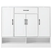 Sleek and Modern Shoe Cabinet with Adjustable Shelves, Minimalist Shoe Storage Organizer, Space-Saving Design, 47.5" L x 12" W x 39.5" H, White(m-2)