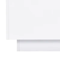 Square High Glossy Coffee Table with 16-Color LED Strip Lights, 0.2'' Glass Top, Modern Center Table for Living Room, 27.5" L x 27.5" W x 14" H, White(m-10)