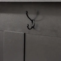 Farmhouse 4-in-1 Hall Tree with Bench and Adjustable Shelves, Multifunctional Storage Coat Rack with Hooks, 55" L x 16.5" W x 73.5" H, Black(m-9)